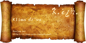 Klima Éva névjegykártya