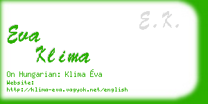 eva klima business card