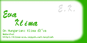 eva klima business card